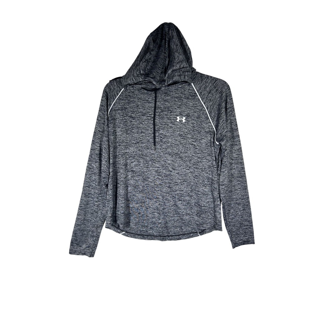 Under Armour Women LG Gray‎ Space Dye 1/4 Zip Pullover Hoodie Activewear Top